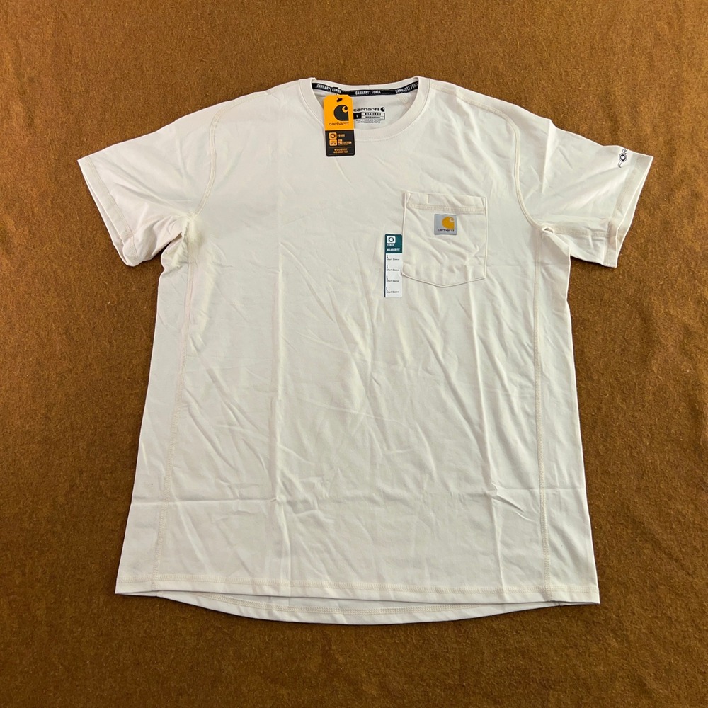 Carhartt Mens Large Cream Force Relaxed Fit Pocket T-Shirt TK6652 NWT